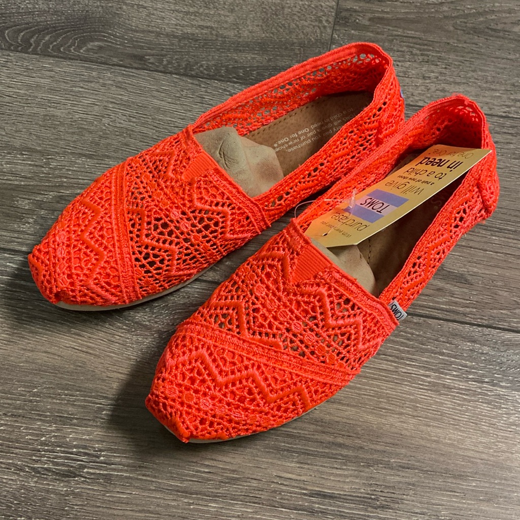 New Toms Coral Crochet Women’s 6.5 Espadrilles Shoes Summer Flats